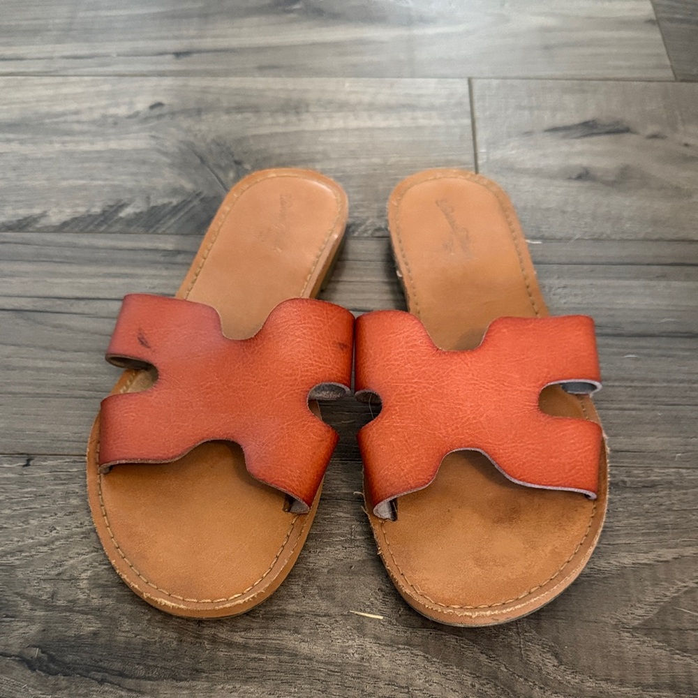 Brown Slide Sandals